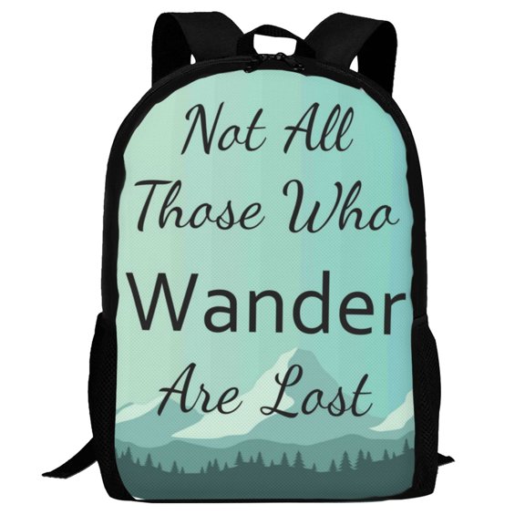 Defioc Not All Those Who Wander Are Lost1 Pattern Carry on Backpack,16.5x12.5x5.5 Personal Item Bag Carry On Backpack Water Resistant Lightweight Daypack