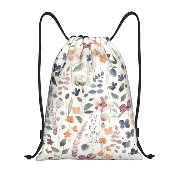 Defioc Watercolor Floral for Drawstring Backpack Sports Gym Bag for Women Men Children Adult Sackpack Yoga Bag for Wet Swimming,Gym,and Workout Gear -Small