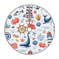 thumbnail image 1 of Defioc Watercolor Nautical for Christmas Tree Skirt Snowman Xmas Tree Skirt Farmhouse Christmas Decorations Tree Mat for Holiday Party Decor-30", 1 of 6