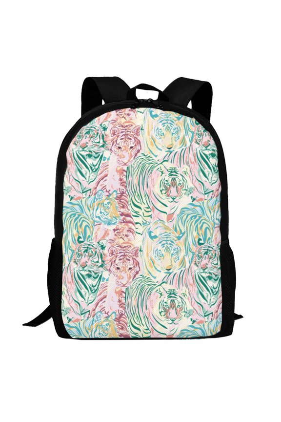 Watercolor Tiger Pattern Carry on Backpack,16.5x12.5x5.5 Personal Item Bag Carry On Backpack Water Resistant Lightweight Daypack