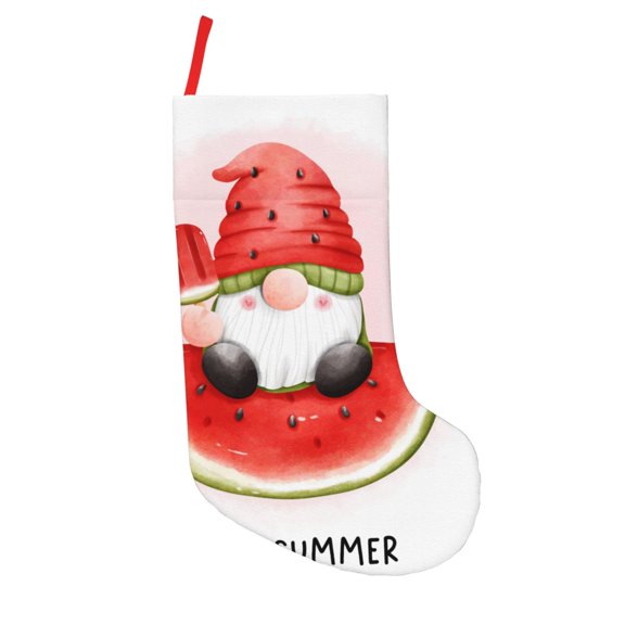 Defioc Watermelon Gnome for Christmas Stockings 18" Personalized Holiday Stocking for Family, Farmhouse Decor, Xmas Tree Decoration, 1 Pack