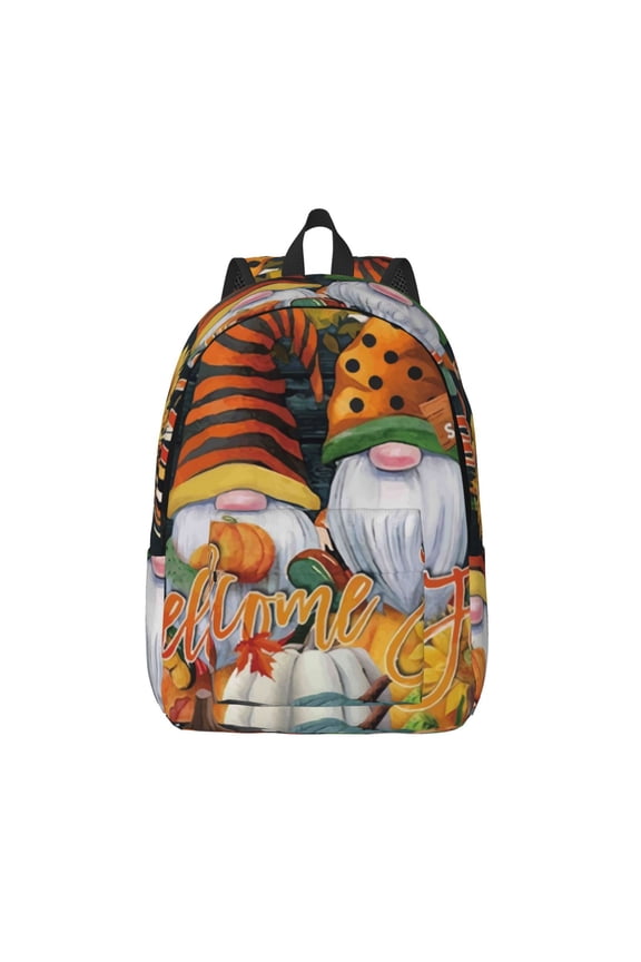 Welcom Fall for Canvas Backpack,Travel Rucksack Unisex Knapsack Laptop Backpack for Work & College -Small