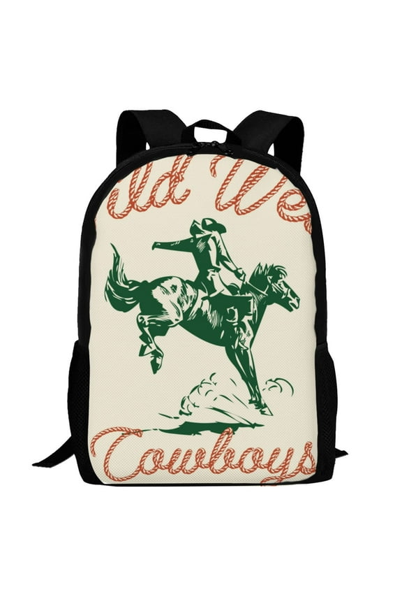 West Cowboys Pattern Carry on Backpack,16.5x12.5x5.5 Personal Item Bag Carry On Backpack Water Resistant Lightweight Daypack