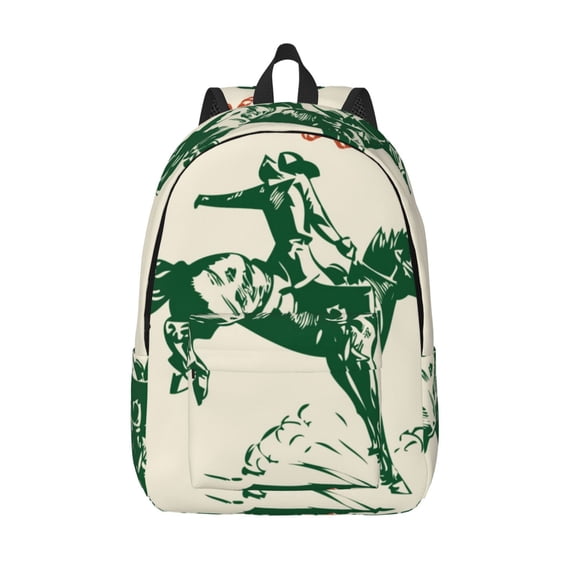 Defioc West Cowboys for Canvas Backpack,Travel Rucksack Unisex Knapsack Laptop Backpack for Work & College -Medium