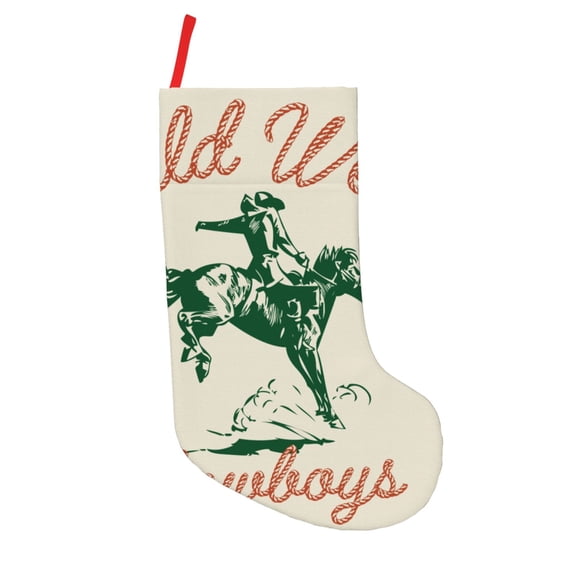 Defioc West Cowboys for Christmas Stockings 18" Personalized Holiday Stocking for Family, Farmhouse Decor, Xmas Tree Decoration, 1 Pack