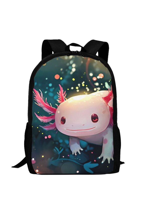 Whimsical Axolotl Fantasy Pattern Carry on Backpack,16.5x12.5x5.5 Personal Item Bag Carry On Backpack Water Resistant Lightweight Daypack