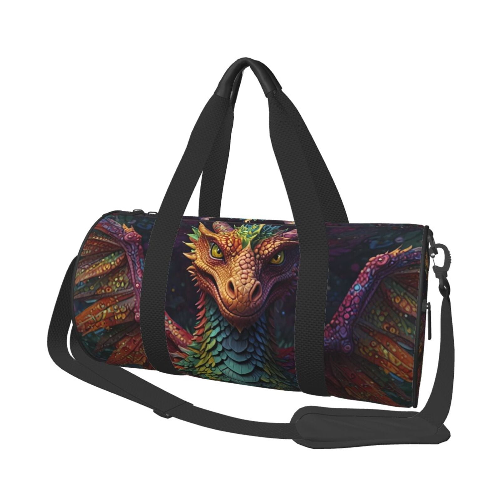 Defioc Whimsical Dragon Color Cool for Travel Duffle Bag,Weekender Bag Carry On Tote Bags Hospital Bag Large Capacity Sport Gym Bag for Men Women Fit for Trave, Gym,Weekend