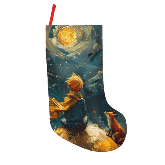 Defioc Whimsical Starry Night Scene for Christmas Stockings 18" Personalized Holiday Stocking for Family, Farmhouse Decor, Xmas Tree Decoration, 1 Pack