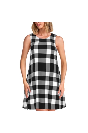 Black White Plaid Dress
