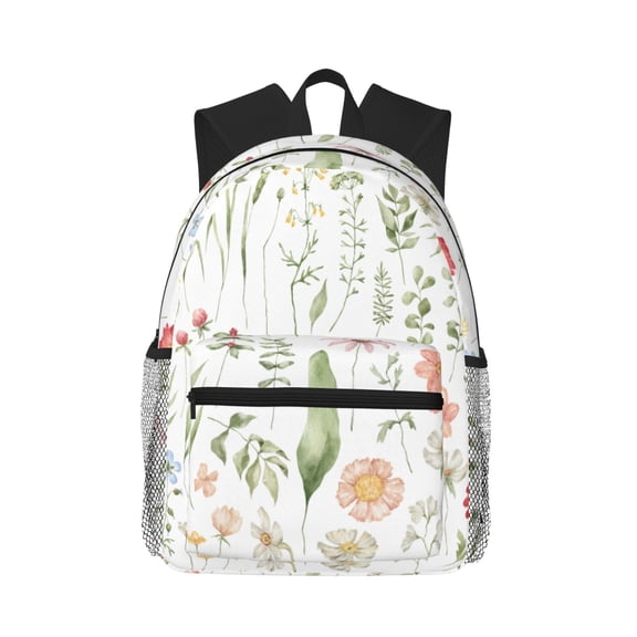 Defioc Wildflower Watercolor 2 Pattern Laptop Backpack for Men and Women,Casual Backpack Dayback Sports Bookbag for Travel Running Hiking