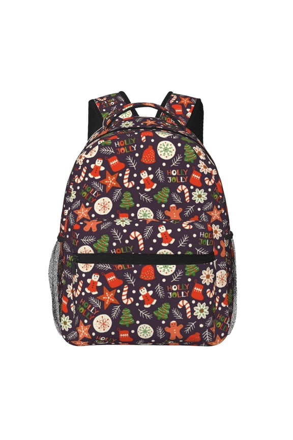 Winter Holiday Christmas Pattern Laptop Backpack,Travel Backpack Outdoor Activities Bag Daypack for Travel Hiking Shopping Daily