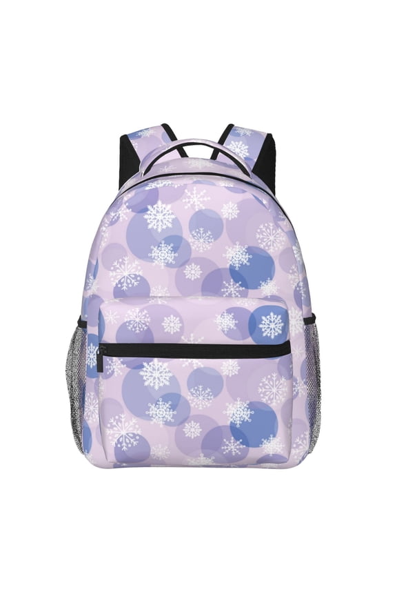 Winter With Snowflakes Pattern Laptop Backpack,Travel Backpack Outdoor Activities Bag Daypack for Travel Hiking Shopping Daily