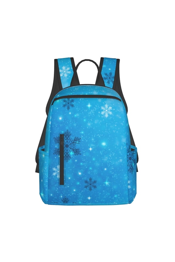 Winter With Snowflakes Pattern Travel Laptop Backpack,Lightweight Backpack Travel Hiking Daypack Backpack Work Bag for Men Women