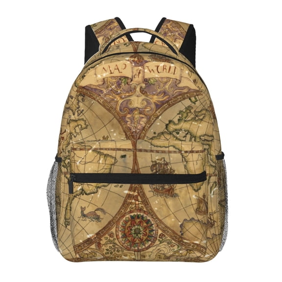 Defioc World Map1 Pattern Laptop Backpack,Travel Backpack Outdoor Activities Bag Daypack for Travel Hiking Shopping Daily