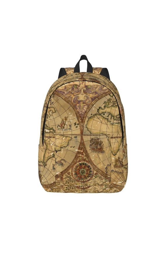 World Map1 for Canvas Backpack,Travel Rucksack Unisex Knapsack Laptop Backpack for Work & College -Small
