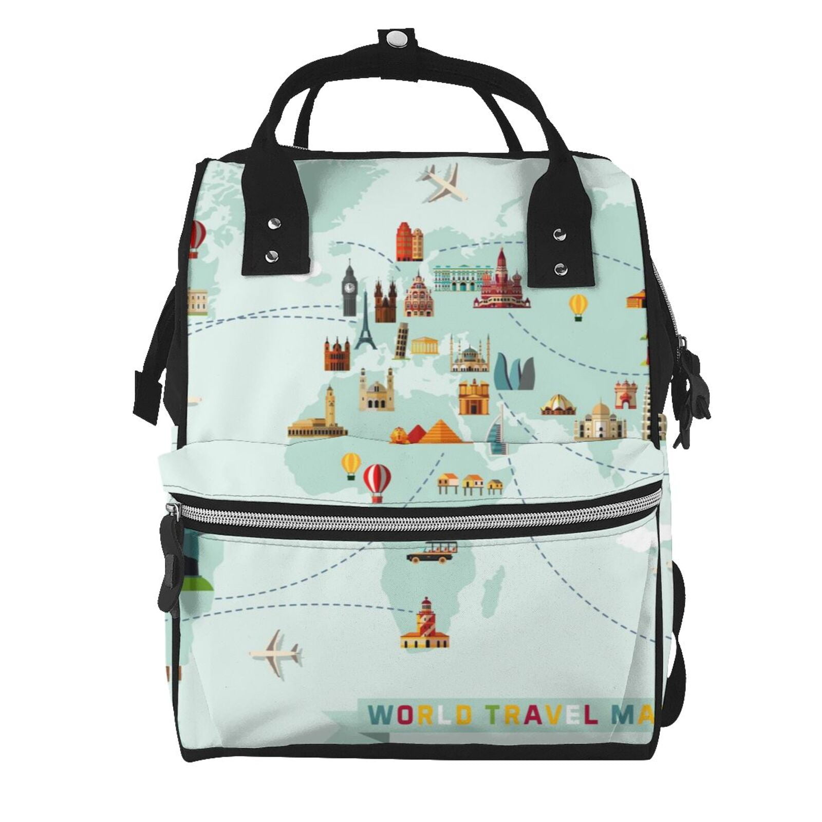 Defioc World Travel Map for Baby Diaper Bag Backpack - Baby Bag for Boys & Girls - Diaper Backpack - Large Travel Diaper Bags- Baby Registry Search & Shower Gifts