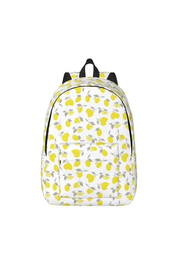 Yellow Lemon Leaves for Canvas Backpack,Travel Rucksack Unisex Knapsack Laptop Backpack for Work & College -Medium