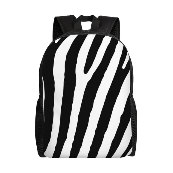 Defioc Zebra Print Backpack -Travel,or Work Bookbag Daypacks with 15-Inch Laptop Sleeve and Dual Water Bottle Pockets
