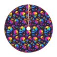 thumbnail image 1 of Defioc mushroom rainbow color Skull for Christmas Tree Skirt Snowman Xmas Tree Skirt Farmhouse Christmas Decorations Tree Mat for Holiday Party Decor-36", 1 of 6