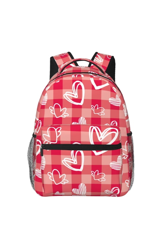 valentine day with heart Pattern Laptop Backpack,Travel Backpack Outdoor Activities Bag Daypack for Travel Hiking Shopping Daily