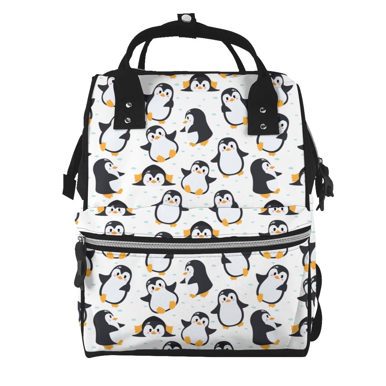 Defioc whiter cute penguin for Baby Diaper Bag Backpack - Baby Bag for Boys & Girls - Diaper Backpack - Large Travel Diaper Bags- Baby Registry Search & Shower Gifts