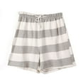 thumbnail image 1 of Defitshape Men's 100 Cotton Pajamas Shorts Striped Soft Drawstring Cool Elastic Waist Lightweight Lounge Walking Shorts Summer Sleepwear Grey Medium, 1 of 1