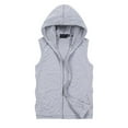 thumbnail image 1 of Defitshape Men's Casual Top Fall Vest Chic Full Zip Comfy Rayon Pocket Fit Regular Outdoor Jogging Vest Outfit Light Grey X-Small, 1 of 1