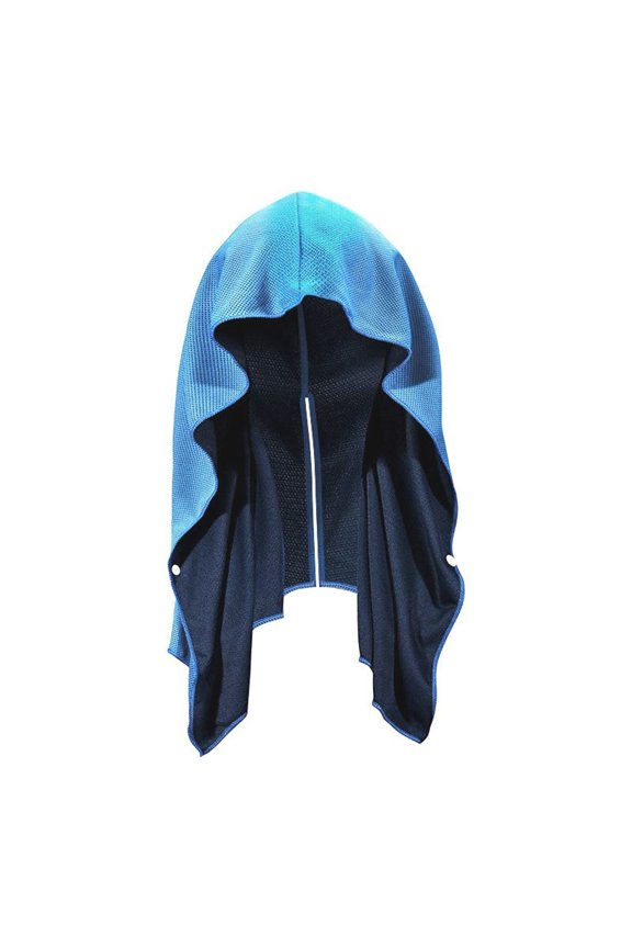 Men's Cooling Hoodie Towel Absorbent Gym Beach Women Unisex Hot Weather SportsJogging Camping Sun Protection UPF 50 Fall Regular Fit Quick Dry Snap On Light Blue One Size