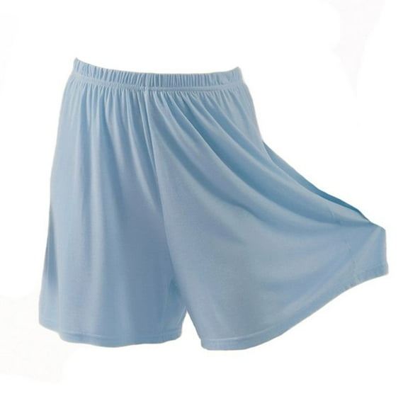 Defitshape Men's Cotton Pajama Shorts Solid Pj Shorts Summer Lightweight Cool Sleeping Loose Fit Mid Thigh Sleepwear Lounge Walking Shorts Blue Large