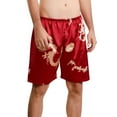 thumbnail image 1 of Defitshape Men's Satin Boxers Silk Shorts Summer Loungewear Elastic Waist Dragon Graphic Pattern Lightweight Bermuda Pj Sleeping Bottoms Lounge Sleep Short Pajama Pants Sleepwear Red Dragon Large, 1 of 3