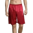 thumbnail image 1 of Defitshape Men's Satin Sleep Shorts Boxers Underwea Pj Pajama Bottom Casual Nightwear Bunched Loungewear Cool Summer Elastic Burgundy Large, 1 of 5