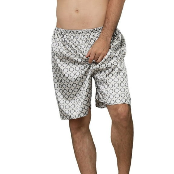 Defitshape Men's Satin Sleep Shorts Boxers Underwea Pj Pajama Bottom Casual Nightwear Bunched Loungewear Cool Summer Elastic Ring Medium