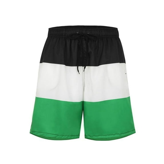 Defitshape Men's Swim Shorts Swim Trunks Boyleg Classic Beach Pocket Elatic Waist Casual Drawstring Loose Cool Cover Up Black White X-Large