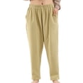 thumbnail image 1 of Defitshape Women's 100 Cotton Pajamas Pant Long Pj Bottom Soft Comfy Casual Winter Elastic Waist Casual Pants Green Medium, 1 of 4