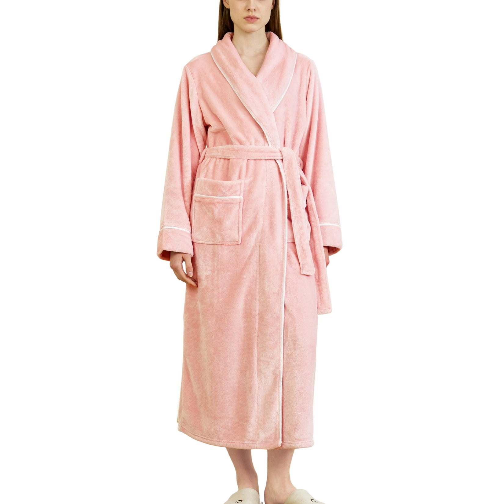 Defitshape Women's 2025 Long Bath Robe Ankle Fleece Bathrobe Chunky ...