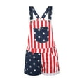 thumbnail image 1 of Defitshape Women's American Flag Overalls 4th of July Patriotic Jumpsuit Outfit Funny Summer Rompers Casual Adjustable Bibs Navy Large, 1 of 1