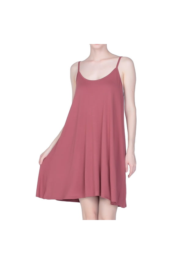 Women's Bamboo Nightgown Sleepwear Cotton Cami Loungewear Plus Size Night Dress Soft Sleeveless Short Summer Camisole Pj Pajama Sleep Dress Red 2X