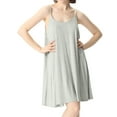 thumbnail image 1 of Defitshape Women's Bamboo Nightgown Sleepwear Cotton Cami Loungewear Plus Size Night Dress Soft Sleeveless Short Summer Camisole Pj Pajama Sleep Dress Grey 4X, 1 of 5