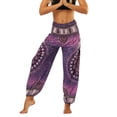thumbnail image 1 of Defitshape Women's Boho Harem Pants Smocked Waist Yoga Hippie Palazzo Summer Beach Pants Pattern5 One Size, 1 of 5