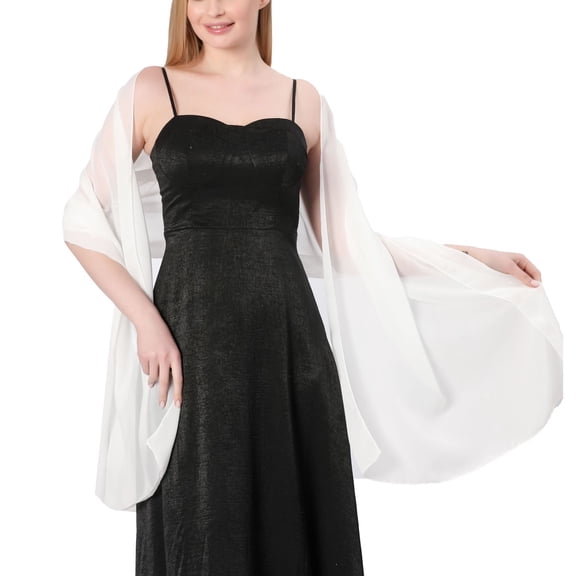 Defitshape Women's Bride Pashmina Chiffon Muffler Casual Light Chic Fall Convertible Date Holiday Luxury Scarf Beige One Size