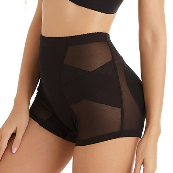 Defitshape Women's Butt Lifting Shapewear Shorts Hip Pads Shapewear Padded Shorts Butt Lifter Mesh Tummy Control Tight Black 4-6