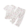 thumbnail image 1 of Defitshape Women's Capri Pajama Set Loungewear Pant Sleepwear Short Sleeve Summer Cotton Elastic Cute Band Lounge Style18 Small, 1 of 1