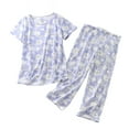 thumbnail image 1 of Defitshape Women's Cartton Pajamas Plus Size Cute Capri Pajama Set Cotton Blend Comfy Short Sleeve Lightweight Pjs Patterned16 XX-Large, 1 of 1