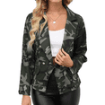 thumbnail image 1 of Defitshape Women's Casual Blazer Jacket Printed Slim Fit Fashion Cropped Outerwear Long Sleeve Notch Lapel Double Breasted Crop Suit Jacket Camo 8, 1 of 5