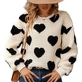 thumbnail image 1 of Defitshape Women's Casual Fleece Sweatshirt Cold Weather Pullover Tops Comfy Fuzzy Drop Shoulder Crew Neck Pajamas Black XX-Large, 1 of 1