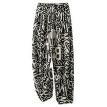 Defitshape Women's Comfy Lounge Pants Closed Pajama Bottoms Loungewear Elastic Band Pj Sleep Longline Elastic Patch Pocket Nightwear Black Small-Large