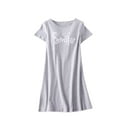thumbnail image 1 of Defitshape Women's Cotton Nightgown Cute Graphic Pajama Dress Short Sleeve Padded Sleep Shirt Comfy Short Casual Summer Sleepwear Built in Shelf Bra Grey 14, 1 of 1