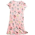thumbnail image 1 of Defitshape Women's Cotton Nightgowns & Sleepshirts Patterned Night Dress Sleepwear Summer Soft Sleep Shirt Short Sleeve Pajama Dress Cute Cartoon Cup Cat Medium, 1 of 5