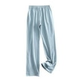 thumbnail image 1 of Defitshape Women's Cotton Pajama Pants Comfy Summer Summer Lightweight Long Elastic Waist Soft Baggy Lounge Sleeping Bottoms Blue Small, 1 of 4