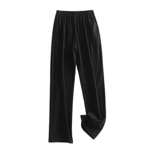 Defitshape Women's Cotton Pajamas Pants Comfy Pj Bottoms Lightweight Elastic Waist Lounging Stretchy Loungewear Black Large